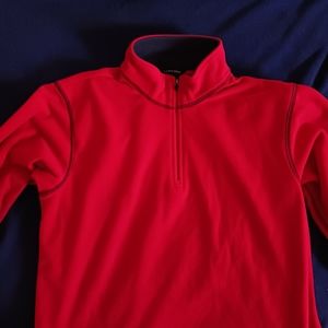 Girls Red Quarter Zip Fleece